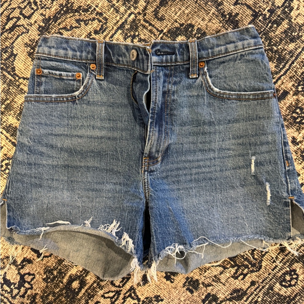 Abercrombie & Fitch Blue Jean Shorts Distressed Cut-Off Style